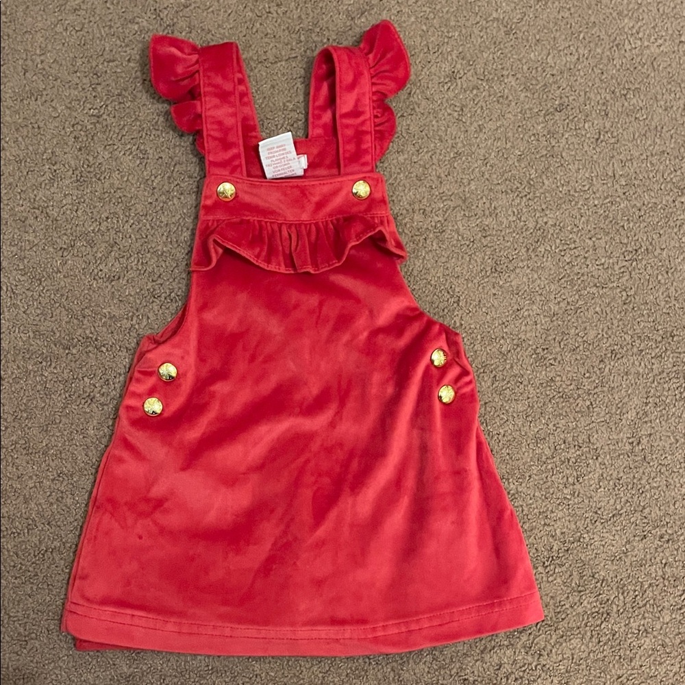 Tahari Red Dress with Gold Accents